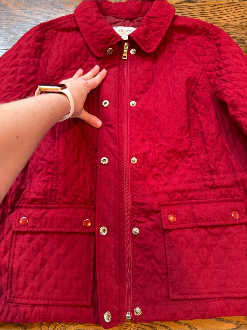 Merona Quilted Red Jacket - Picture 5 of 8